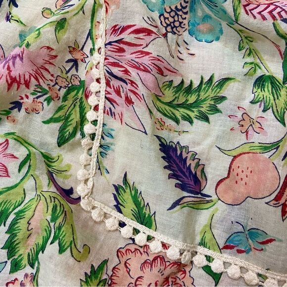 Large Square Hilfiger Denim Brand Floral Print Scarf - Picture 9 of 9